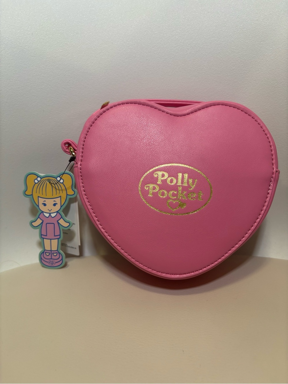 Pink Heart Crossbody Bag for Kids Polly Pocket size Small